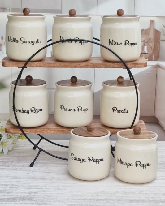 The Royal Dal Collection Airtight Matka Solid Ceramic Canisters (1.2 kg) - Telugu