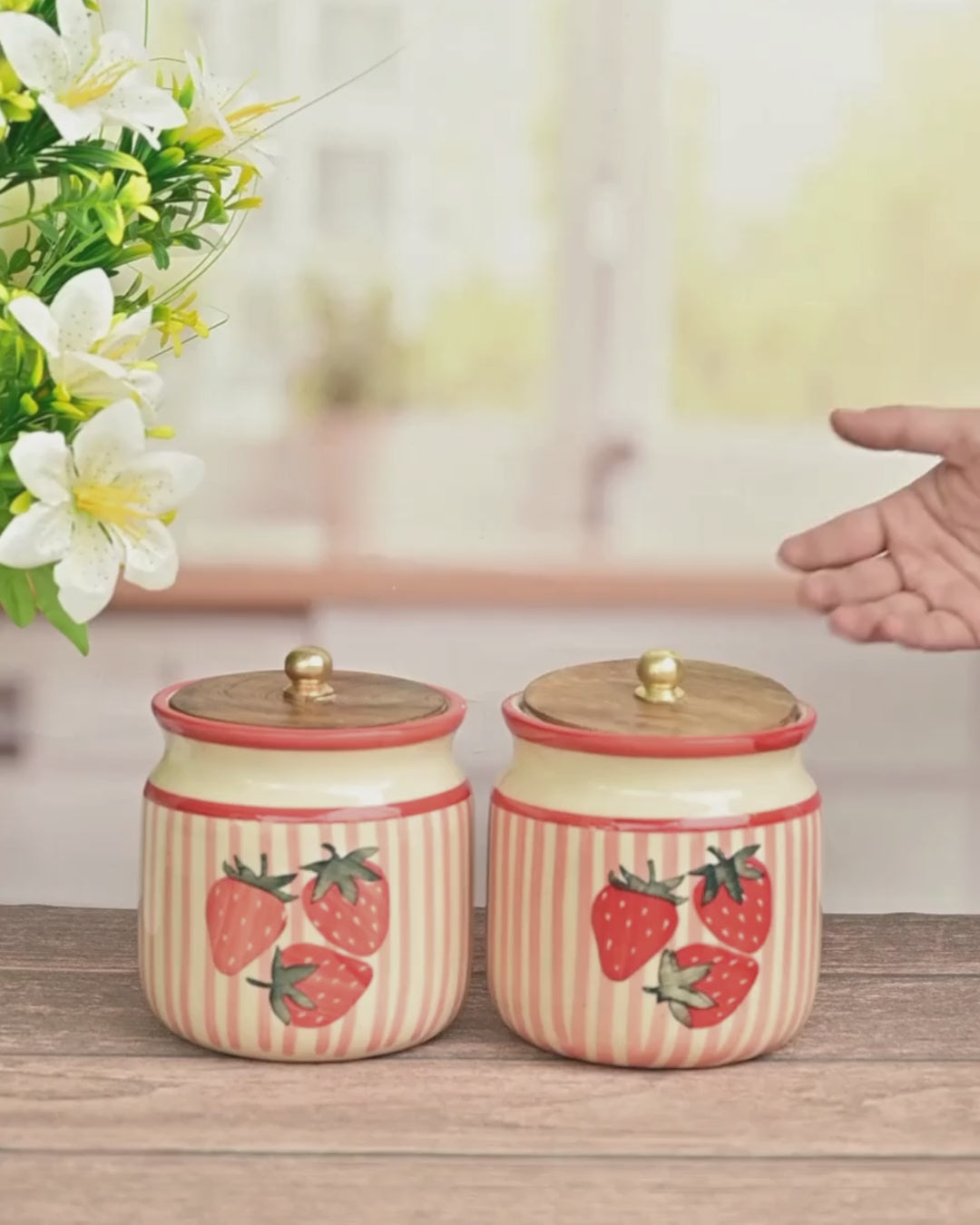 Sweet Berry Ceramic Storage Jar Airtight Container