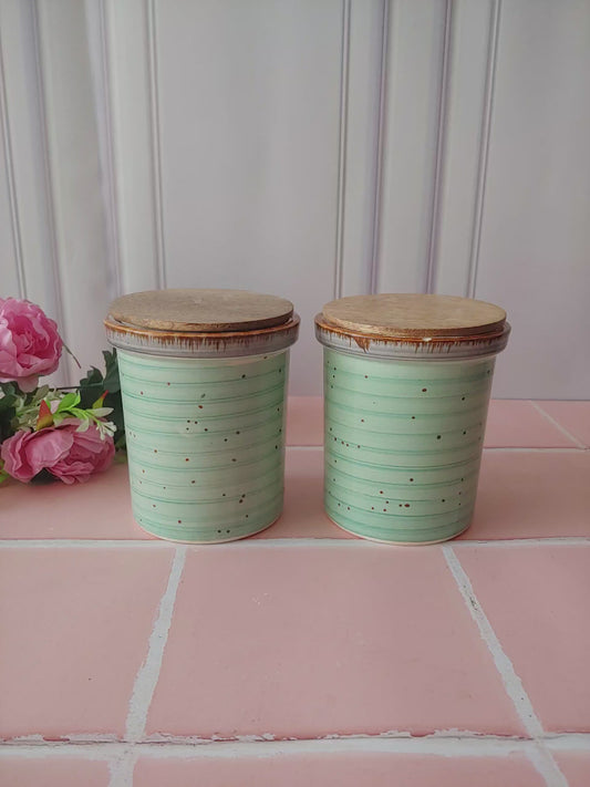 Sea Green Ember Ceramic Airtight Jar