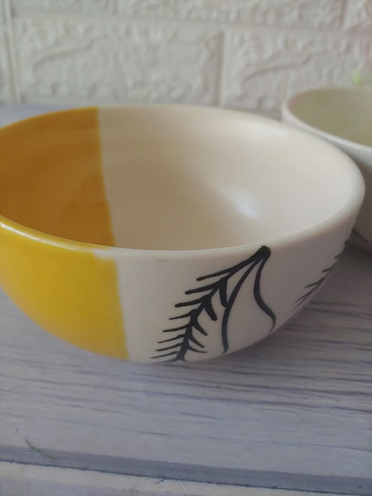 Lotus Flower  Handpainted Designer Ceramic Serving Bowls set of 3