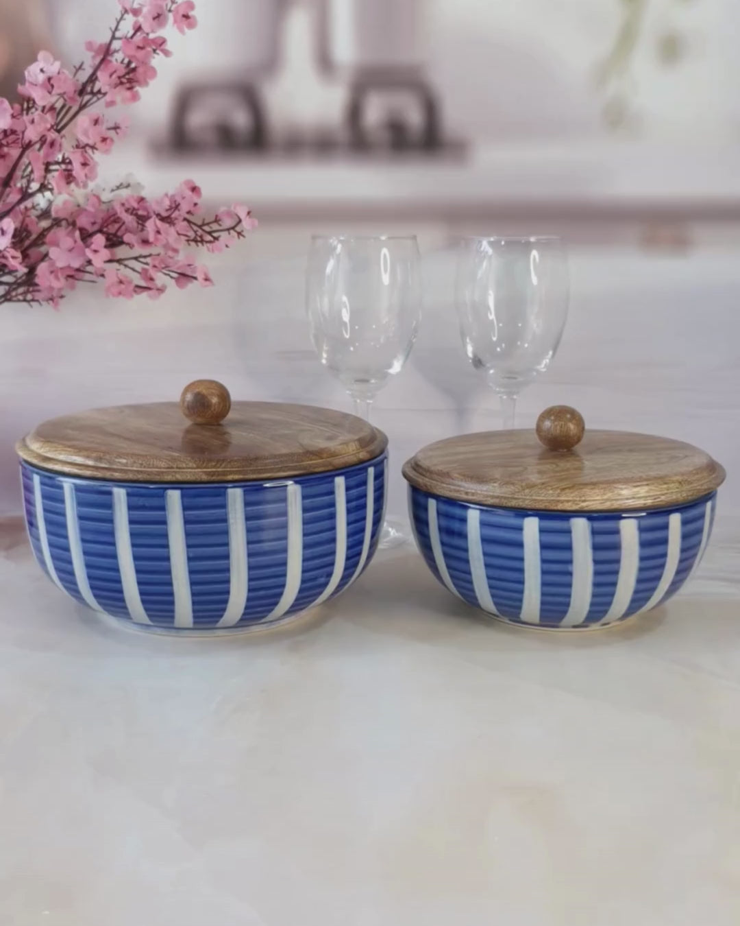 India Meets India Handicraft Ceramic Serving Bowl With