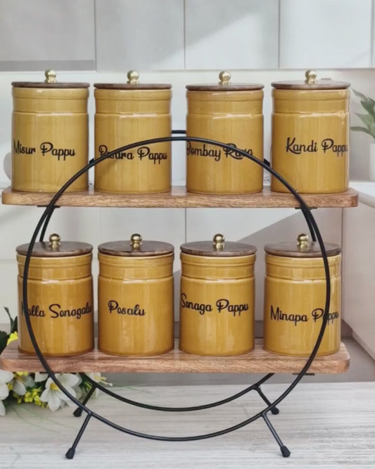 Flavorful Kitchen Companions Dal Delight Airtight Ceramic Container - TELUGU