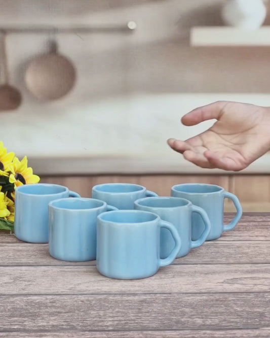 Skyline Blue Stackable Ceramic Tea Cups Set's