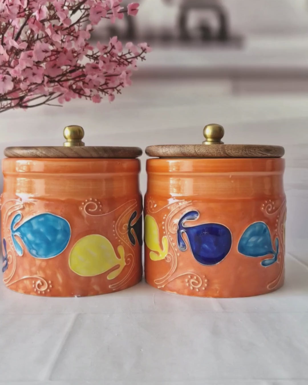 Painted Dreams Handcrafted Designs with Love Retreat (1/2 kg)  Airtight Jars for Spices & Cookies