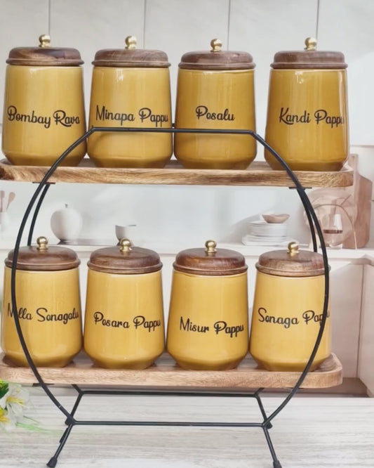 Flavorful Kitchen Companions Dal Delight Airtight Ceramic Container - TELUGU