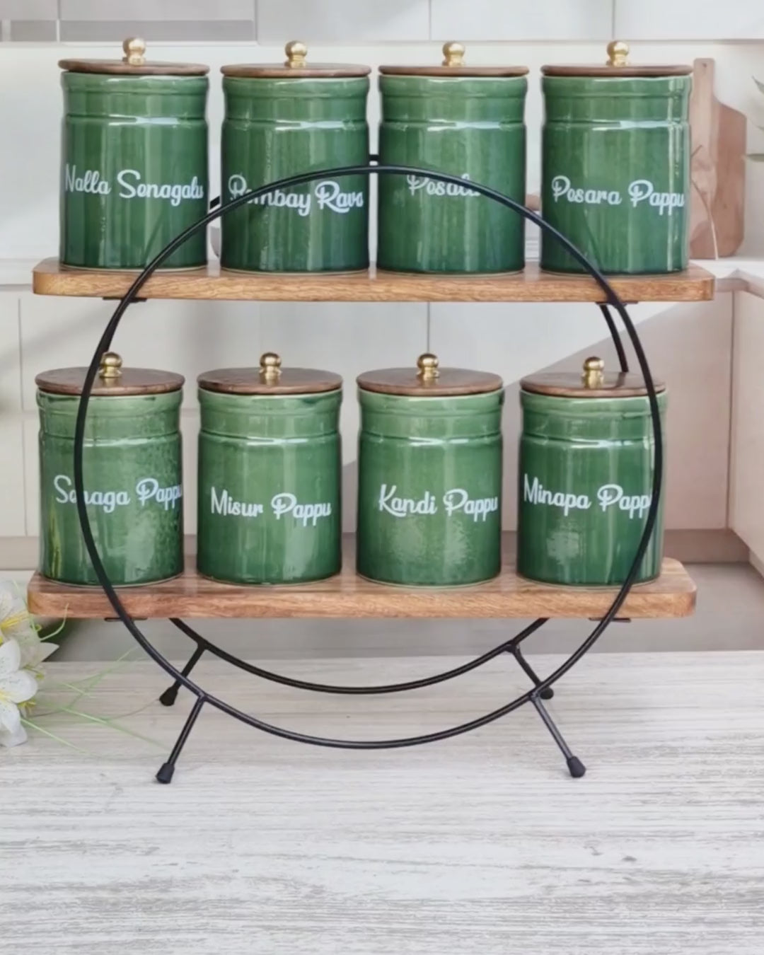 The Evergreen Pantry Dal & Pulse Airtight Ceramic Container  - TELUGU