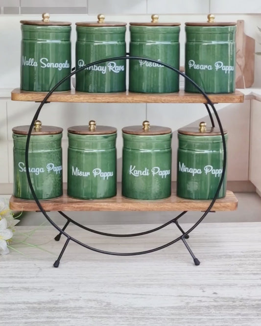 The Evergreen Pantry Dal & Pulse Airtight Ceramic Container  - TELUGU