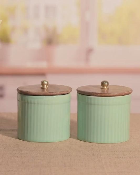 The Daylight Mint Green Kitchen Storage Canister Jars Set