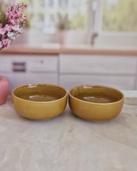 Golden Yellow Serving  Dinning Bowls