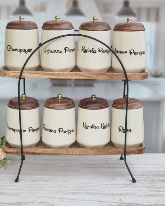 Global Flavor Fusion Dal Delight Airtight Ceramic Container - Malayalam