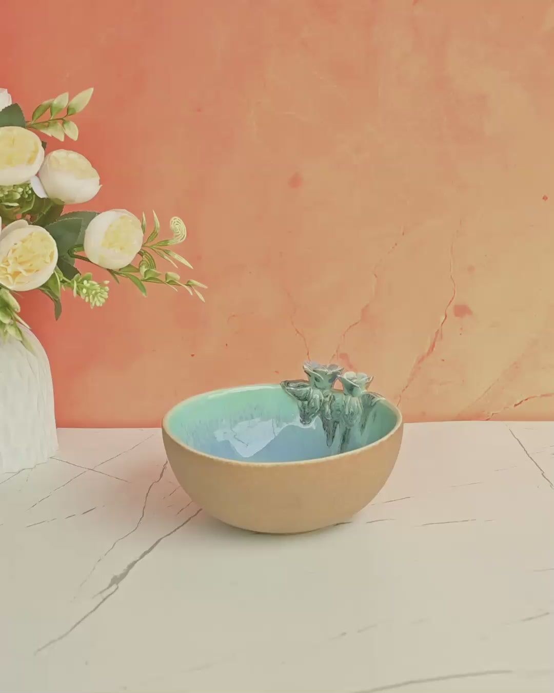 The Blooming Floral Ceramic  Serving Bowl