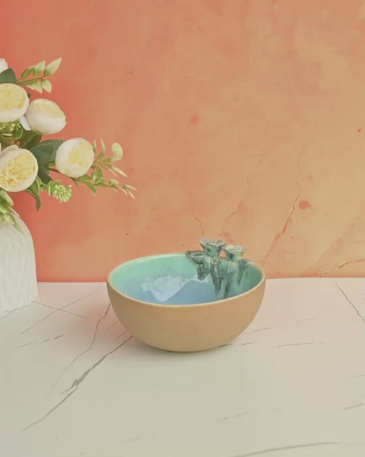 The Blooming Floral Ceramic  Serving Bowl
