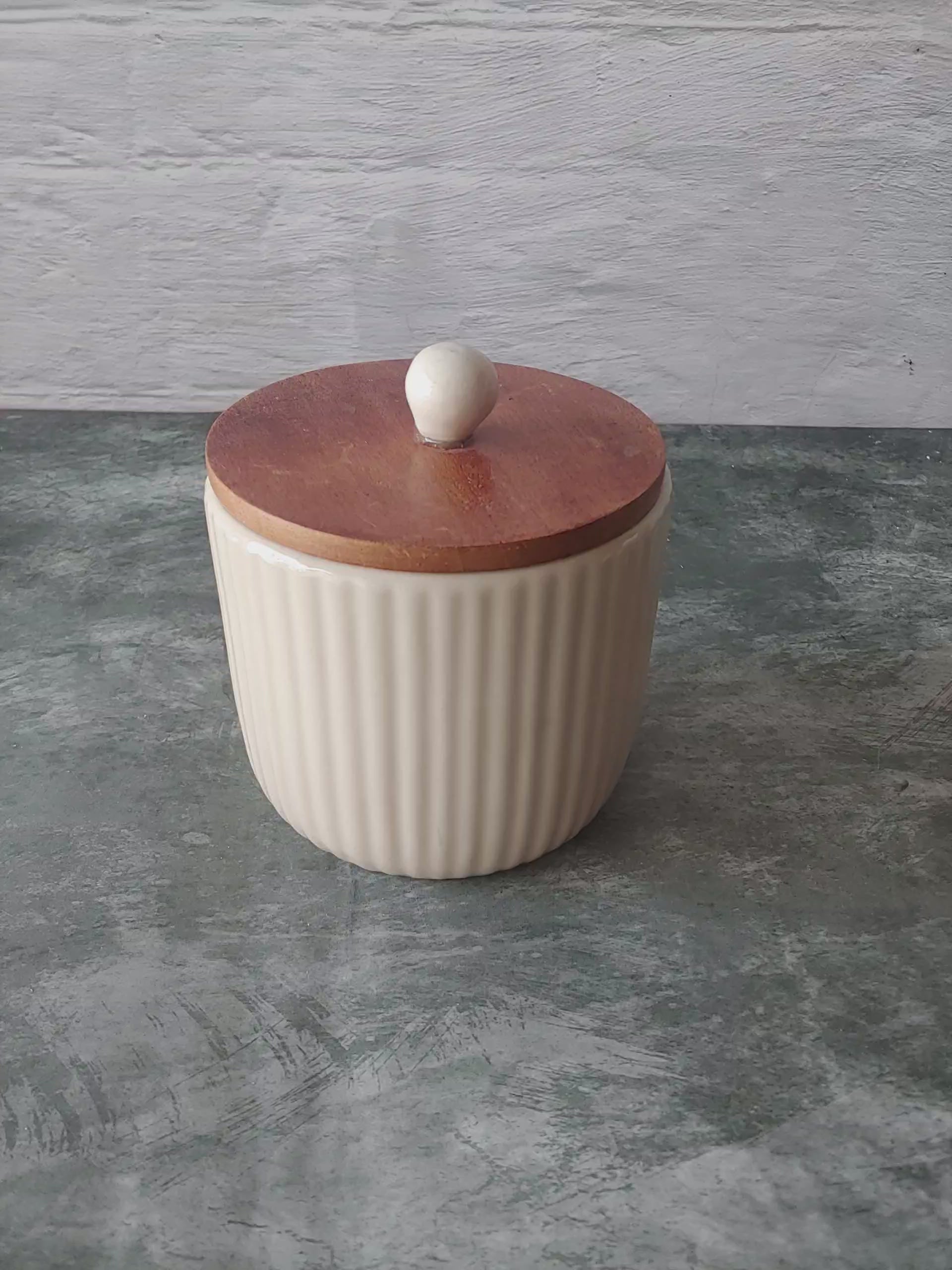 Ivory Ceramic Airtight Container 4" Half kg