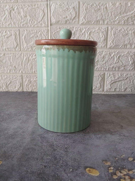 Sea Green  Ceramic Airtight Container 7"  1.5 kg