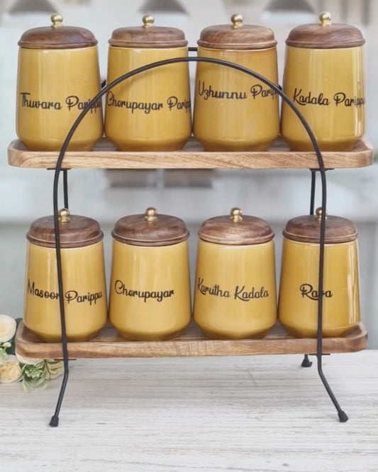 Flavorful Kitchen Companions Dal Delight Airtight Ceramic Container - Malayalam