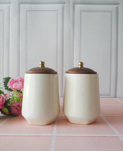 Secret Ivory Airtight Ceramic Jar Set of 2 (1kg) Holds Spices and cookie