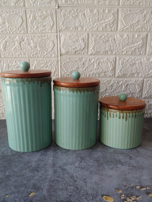 Sea Green Airtight Storage container set of 3