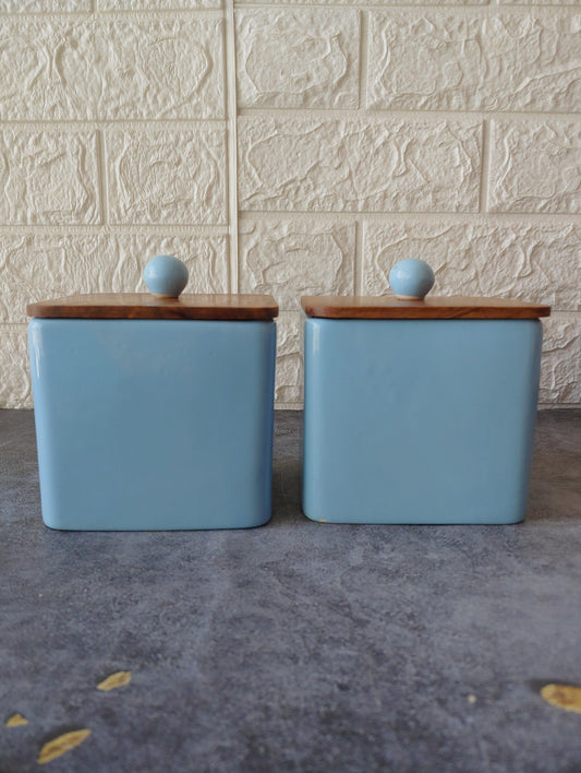 Sky Blue Gemstone Airtight Ceramic Storage containers