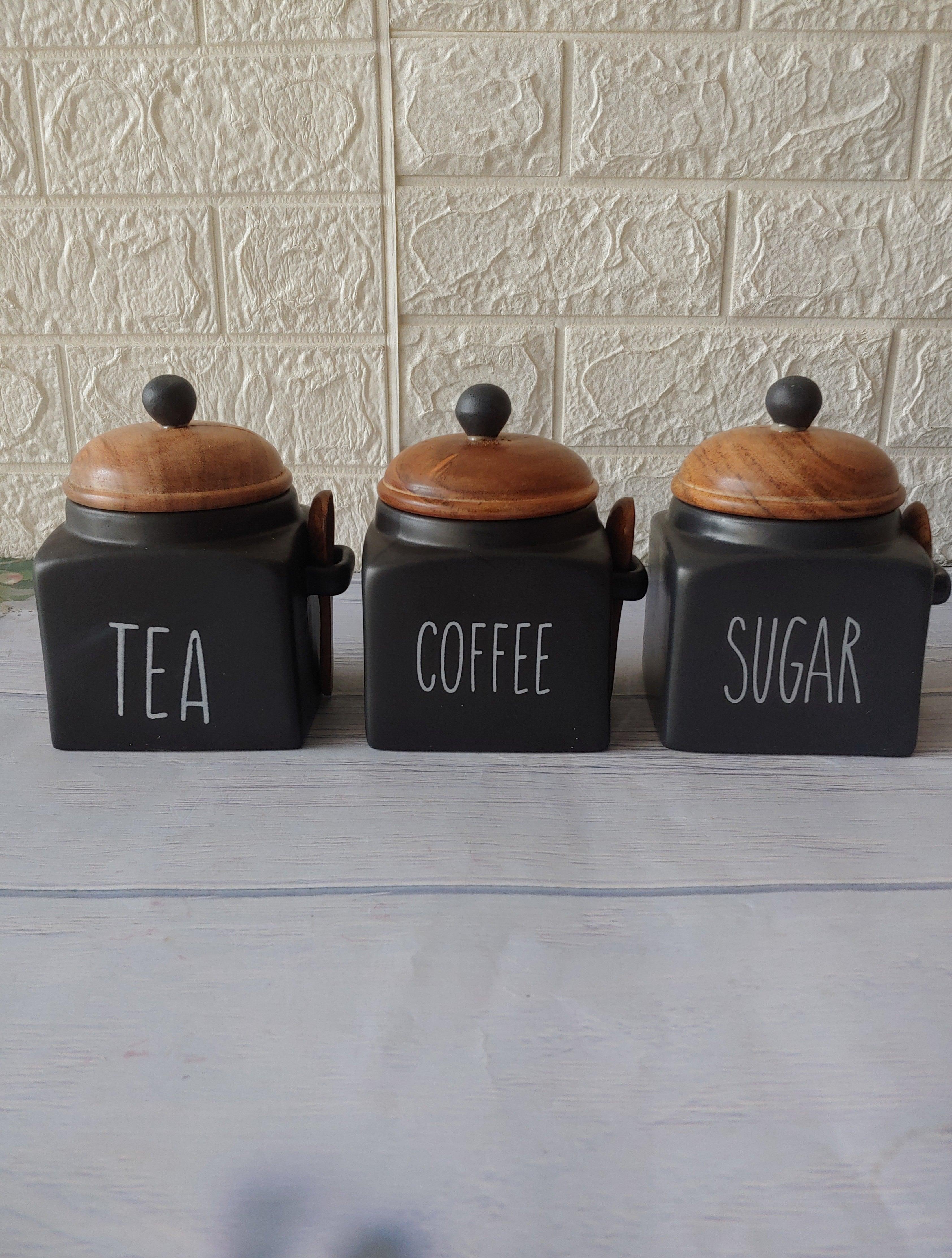 Grey ceramic sale tea coffee sugar