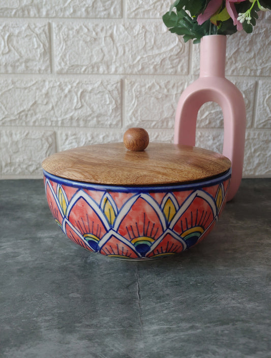 Ceramic handpainted  Round Bowls with lid