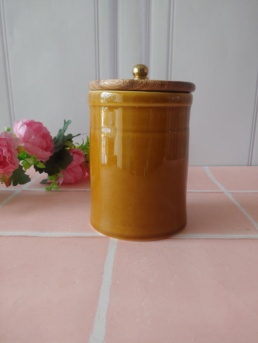 Mellow Yellow Airtight Ceramic Jar (1kg) Holds Spices and cookie