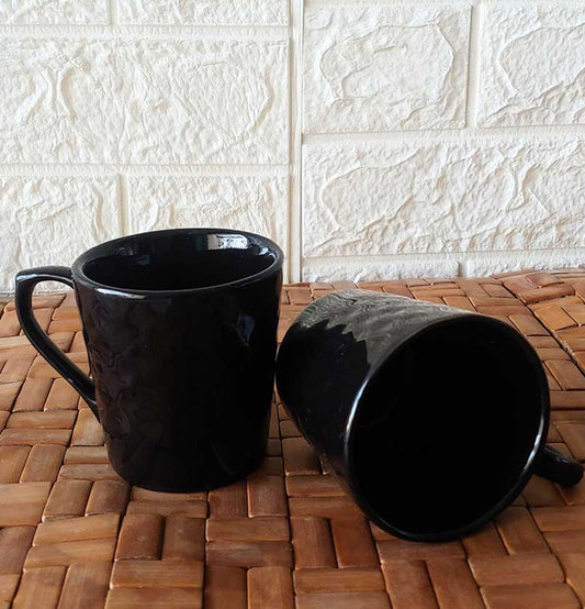 Black Round Ceremic Geometric  Tea Mug 2