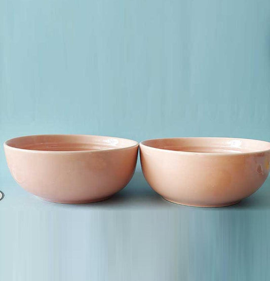 Ceremic Pink Round Solid Large Bowls - Grey Pottery