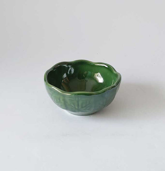 Ceremic Green Round Bowls - Grey Pottery