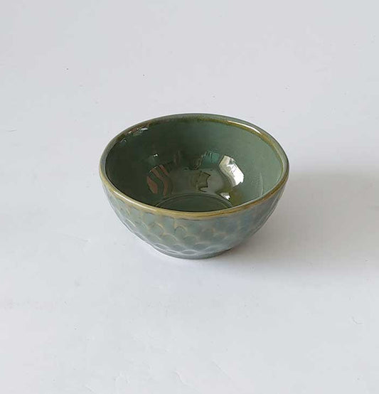 Ceremic Green Round Bowls - Grey Pottery