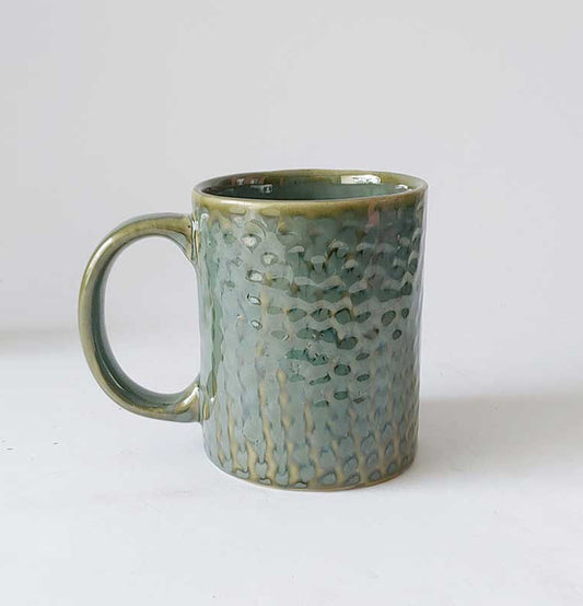 Ceremic Green Round Mugs - Grey Pottery