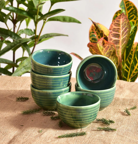 Navhara Portion Bowl Set Of 6 - Grey Pottery